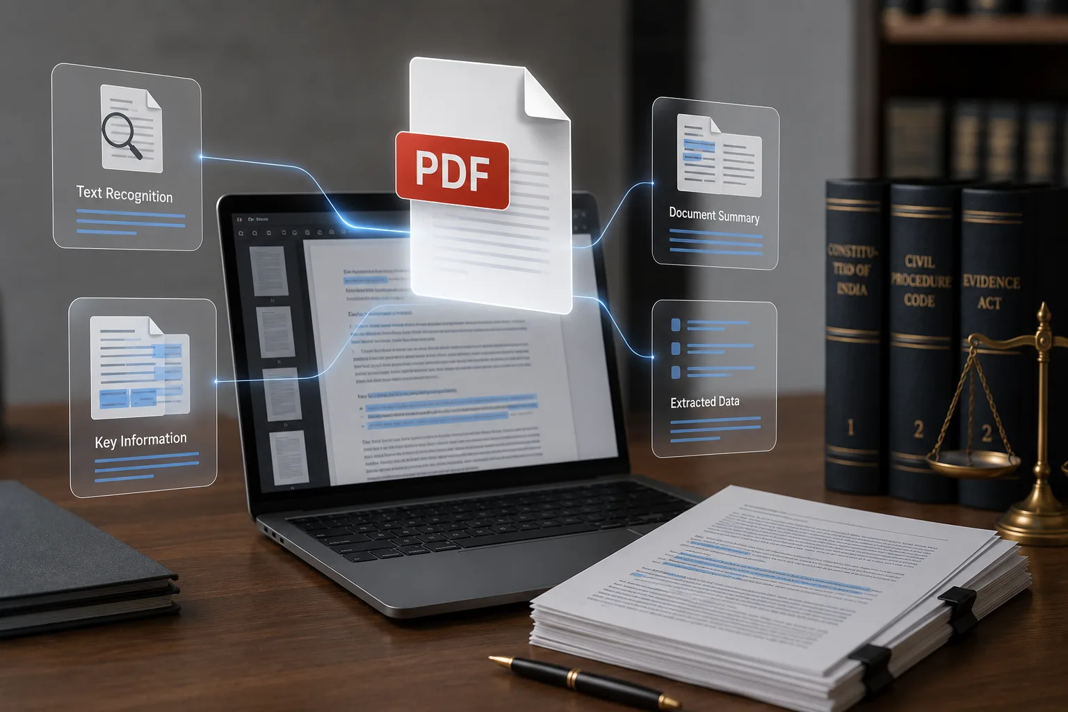 PDF Intelligence, text recognition, document summary and key data extraction